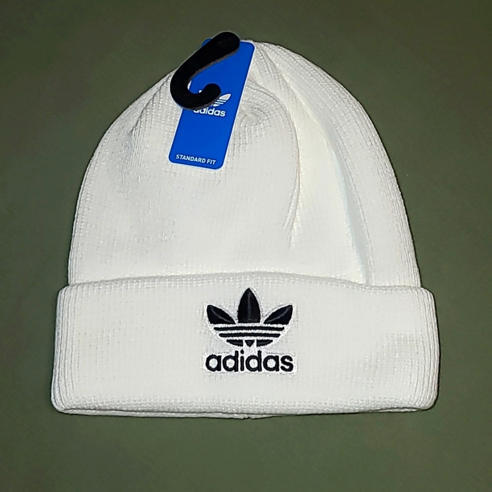 New White Adidas Beenie